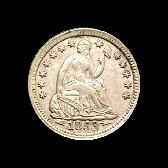 1853 Arrows Seated Liberty Half Dime HIGH GRADE