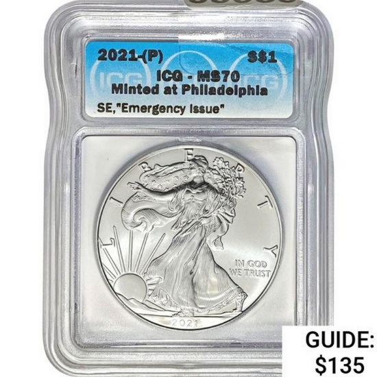 2021-P Silver Eagle ICG MS70