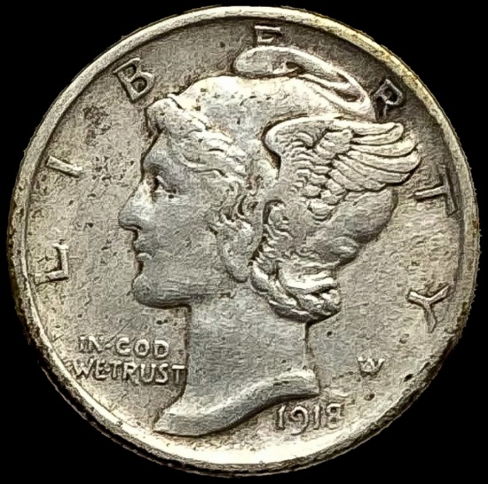 1918-D Mercury Dime LIGHTLY CIRCULATED