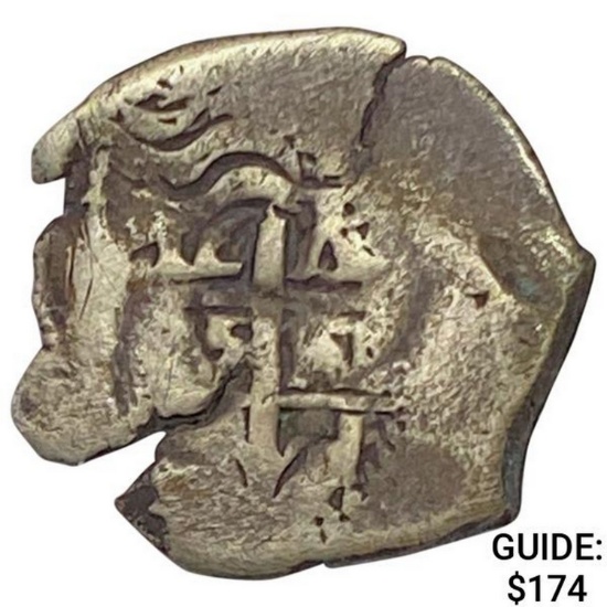 1500-1600's Spanish Empire Silver 1 Reales Cob NEARLY UNCIRCULATED