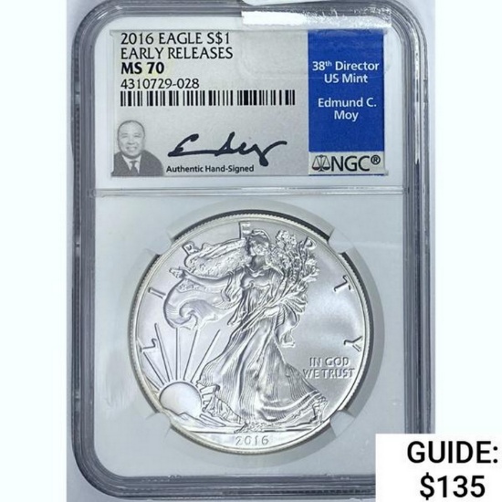 2016 Silver Eagle NGC MS70