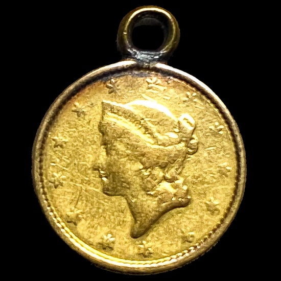 1853 Liberty Head Gold Dollar (jewelry). HIGH GRADE