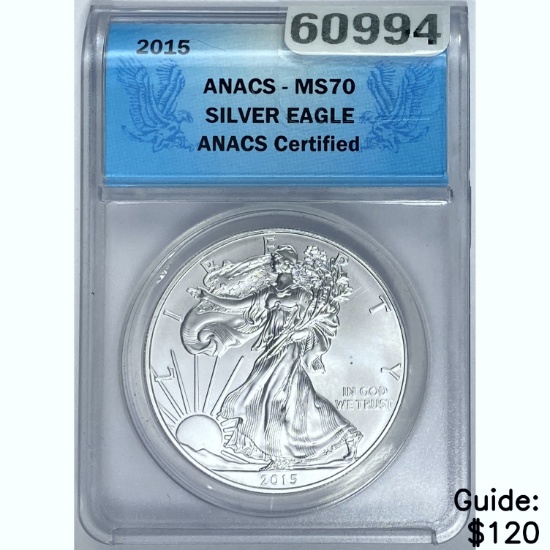 2015 Silver Eagle ANACS MS70