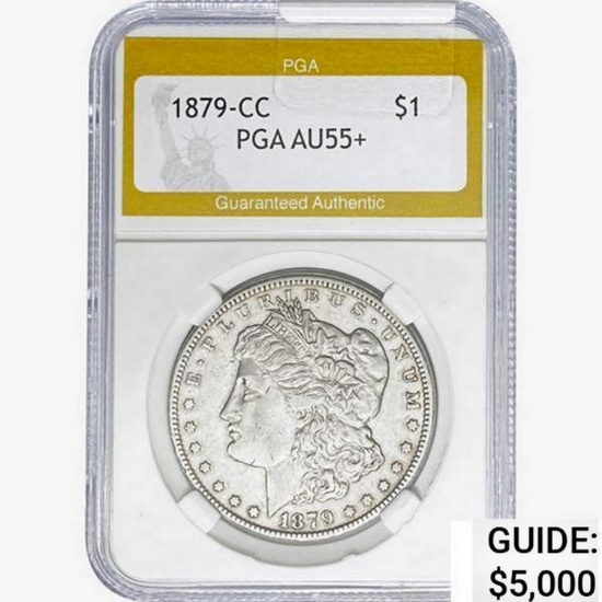 1879-CC Morgan Silver Dollar PGA AU55+