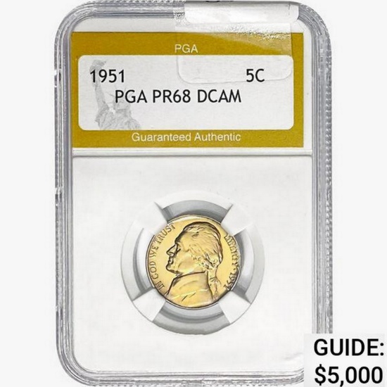 1951 Jefferson Nickel PGA PR68 DCAM