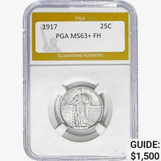 1917 Standing Liberty Quarter PGA MS63+ FH