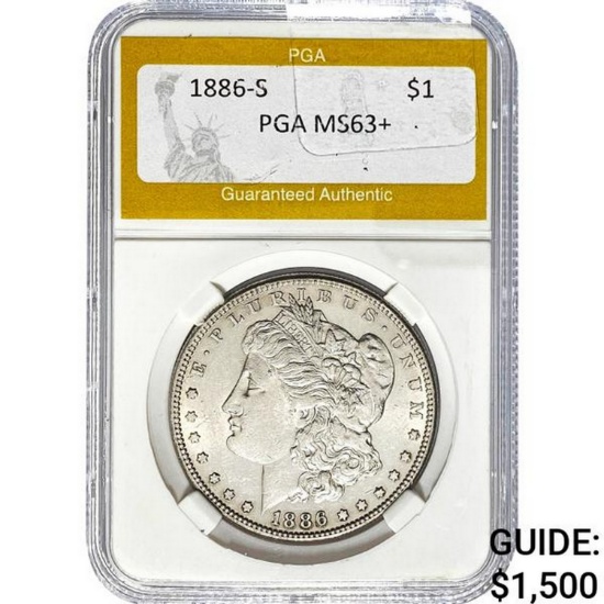 1886-S Morgan Dollar PGA MS63+