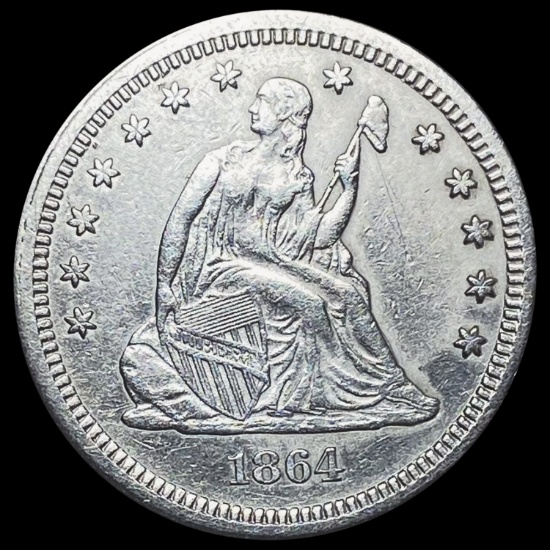 1864 Seated Liberty Quarter ABOUT UNCIRCULATED ABOUT UNCIRCULATED