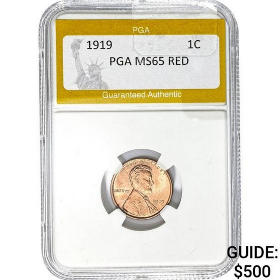 1919 1C PGA MS65 RED