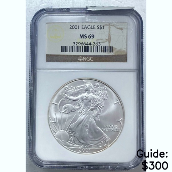 [3] 2001-2003 Silver Eagle NGC MS69