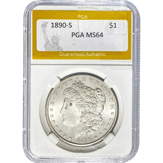 1890-S Morgan Dollar PGA MS64