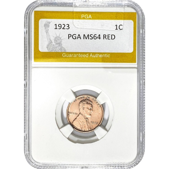 1923 Lincoln Cent PGA MS64 RED