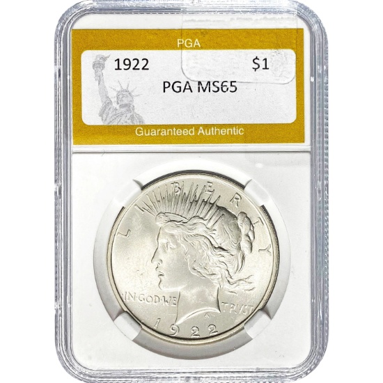 1922 Peace Dollar PGA MS65