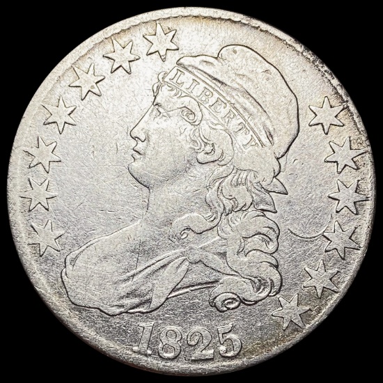 1825 Capped Bust Half Dollar LIGHTLY CIRCULATED