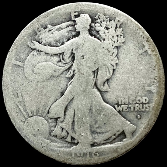1916-D Silver Walking Liberty Half Dollar LIGHTLY