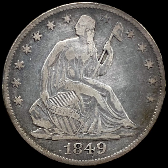 1849-O Silver Half Dollar (Seated Liberty) LIGHTLY CIRCULATED