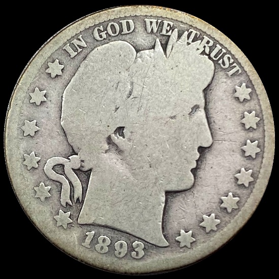 1893-S Silver Barber Half Dollar NICELY CIRCULATED