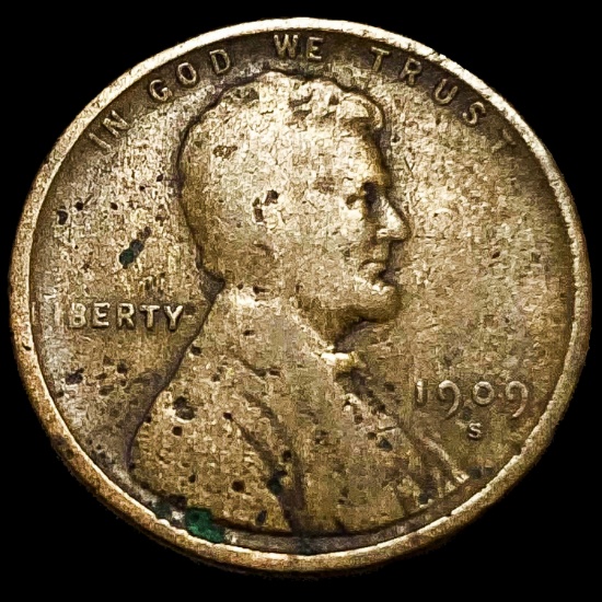 1909-S Lincoln Wheat Cent LIGHTLY CIRCULATED
