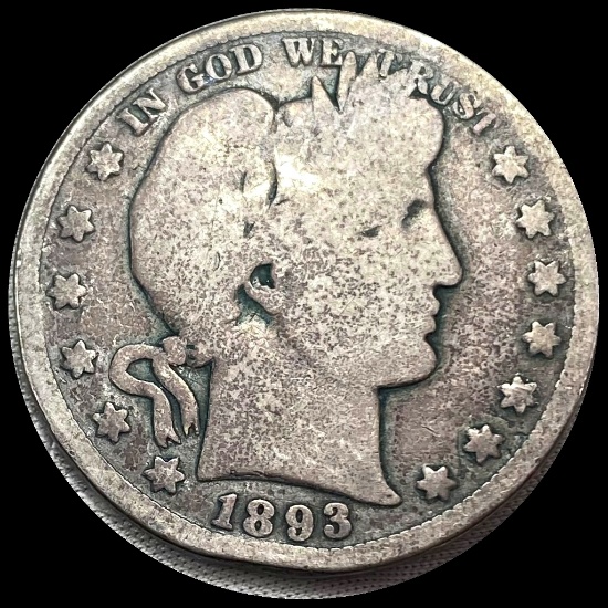 1893-S Silver Barber Half Dollar LIGHTLY CIRCULATED