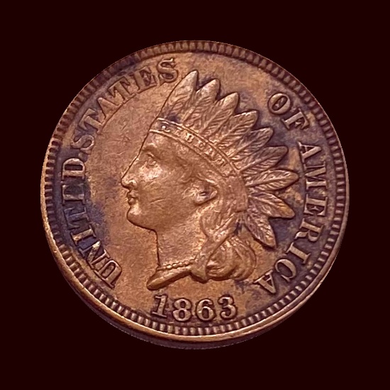 1863 Indian Head Cent CHOICE AU
