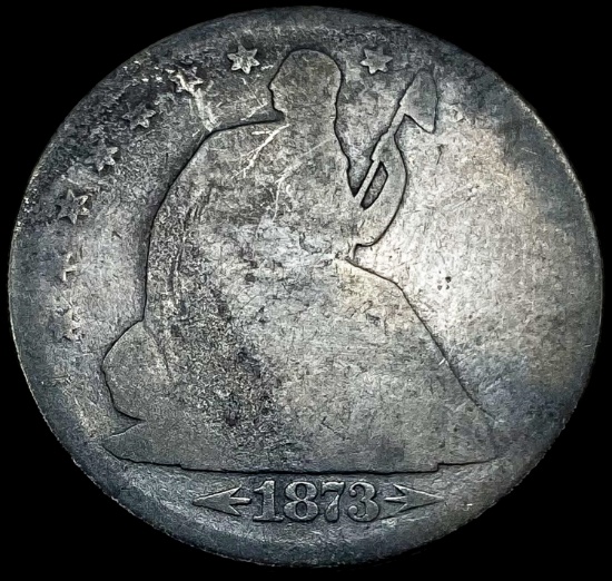 1873 Arrows Seated Liberty Half Dollar LIGHTLY CIRCULATED