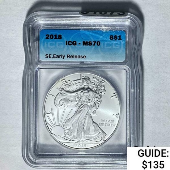 2018 Silver Eagle ICG MS70
