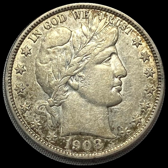 1908-O Silver Barber Half Dollar ABOUT UNCIRCULATED