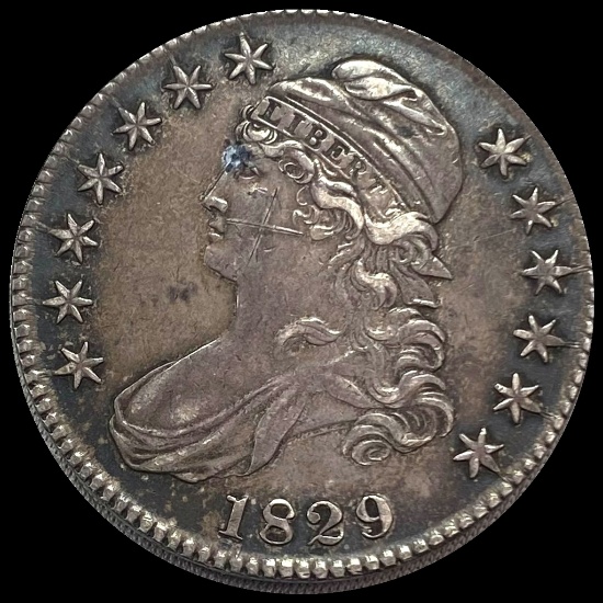 1829 Capped Bust Half Dollar ABOUT UNCIRCULATED