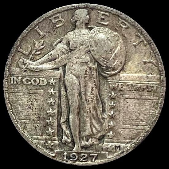 1927 Standing Liberty Silver Quarter NEARLY UNCI