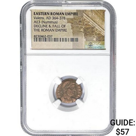 East Roman Valens AD 364-378 AE3 Nummus