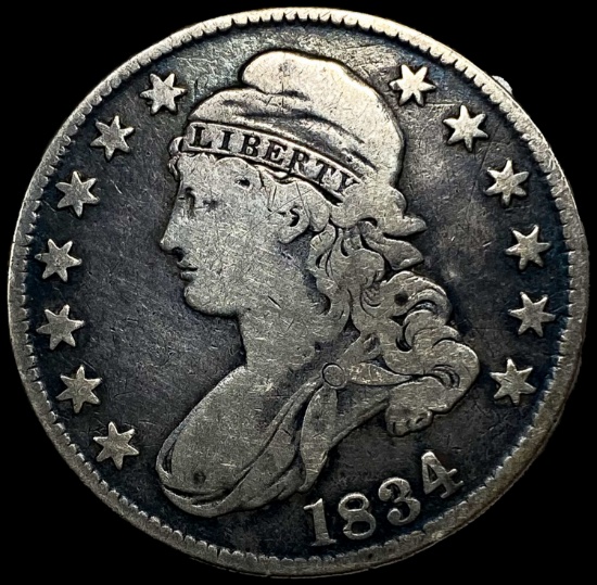 1834 Capped Bust Half Dollar LIGHTLY CIRCULATED