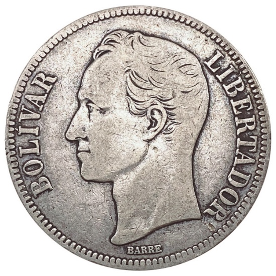 1936 Venezuela 5 Bolivares NEARLY UNCIRCULATED