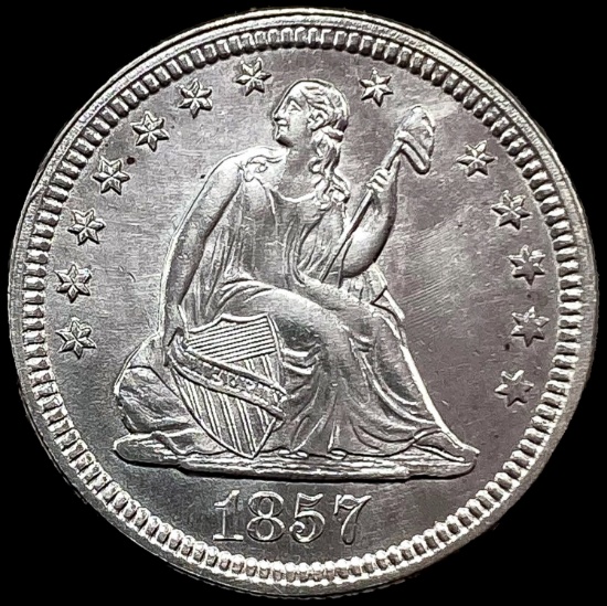 1857 Seated Liberty Quarter CHOICE BU