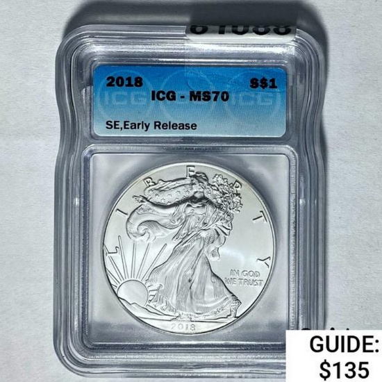 2018 Silver Eagle ICG MS70