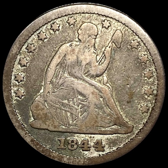 1844 Silver Seated Liberty Quarter LIGHTLY CIRCULATED