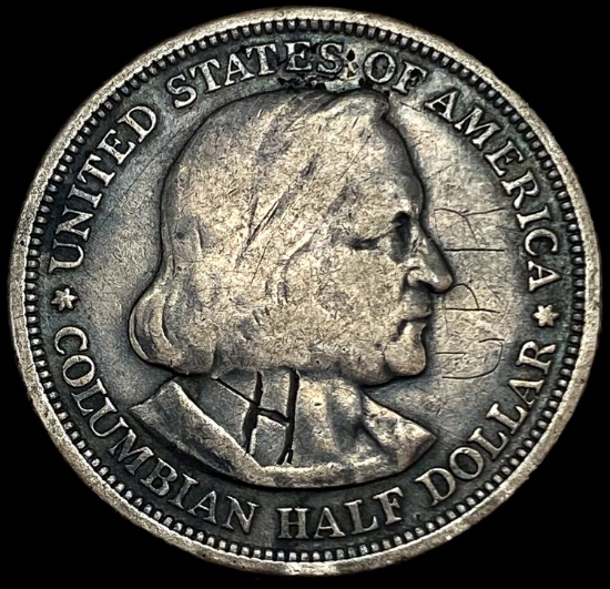 1893 Silver Columbian Half Dollar ABOUT UNCIRCULATED
