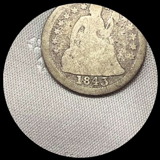 1843 Seated Liberty Dime NICELY CIRCULATED