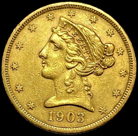1903-S Gold $5 Half Eagle CHOICE AU
