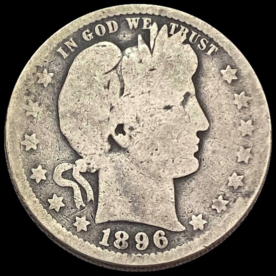 1896-O Silver Barber Quarter NICELY CIRCULATED