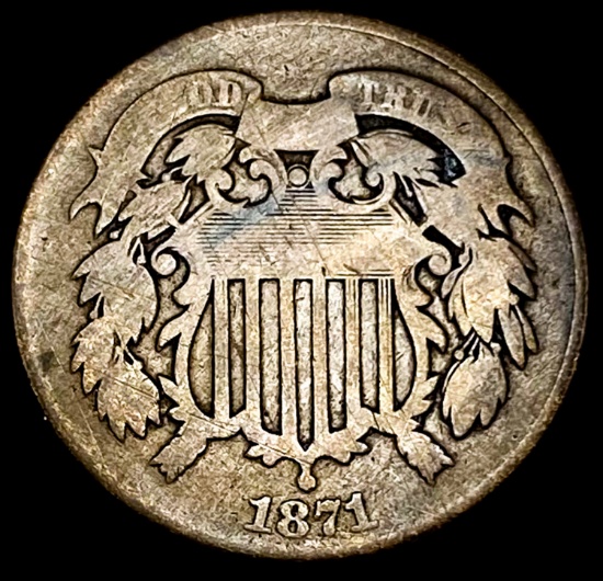 1871 Two-Cent Piece LIGHTLY CIRCULATED