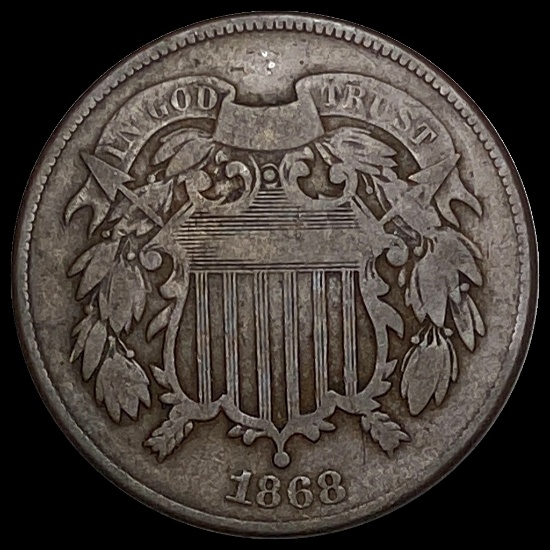 1868 Two-Cent Piece NICELY CIRCULATED