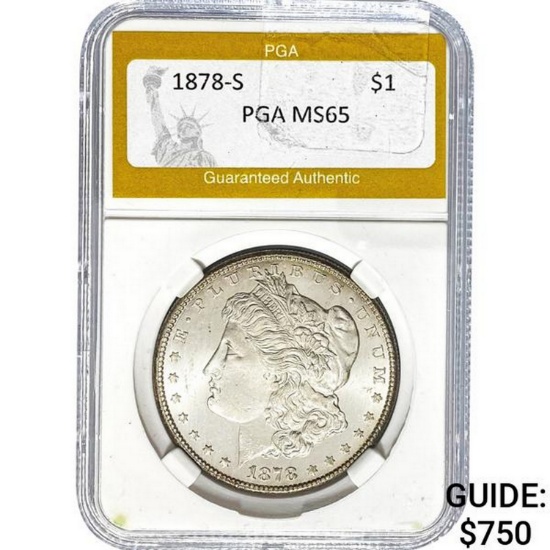 1878-S Morgan Silver Dollar PGA MS65