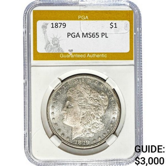 1879-S Morgan Silver Dollar PGA MS65 PL