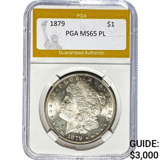 1879-S Morgan Silver Dollar PGA MS65 PL
