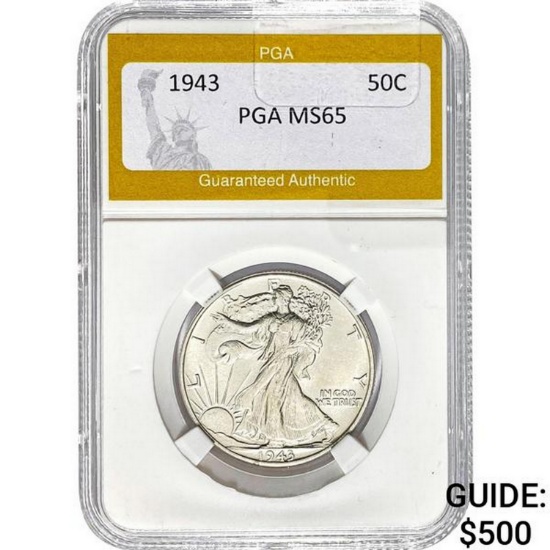 1943 Walking Liberty Half Dollar PGA MS6