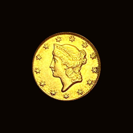 1853-O Gold $1 Liberty Head CHOICE BU