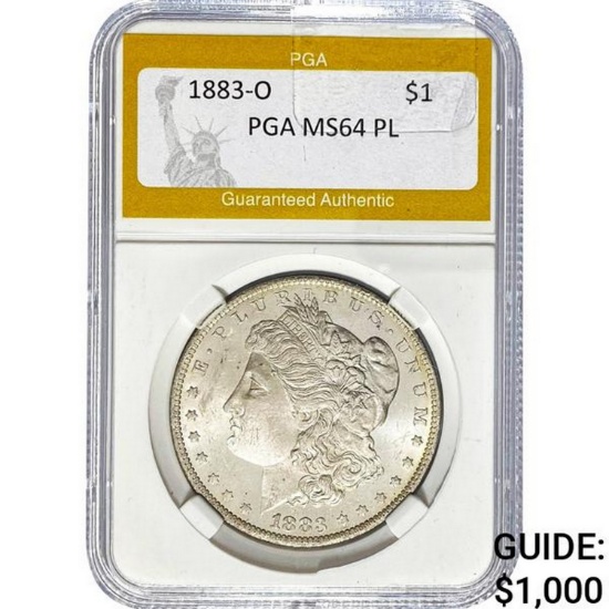 1883-O Morgan Dollar PGA MS64 PL