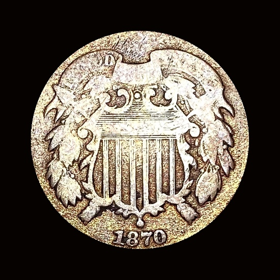 1870 Copper 2 Cents LIGHTLY CIRCULATED