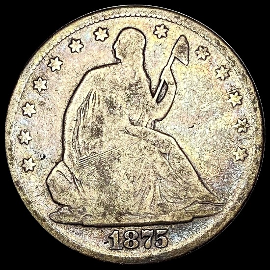 1875 Seated Liberty Half Dollar LIGHTLY CIRCULATED