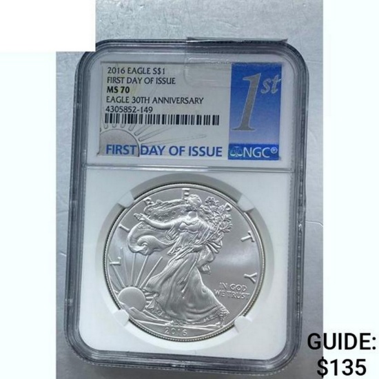 2016 Silver Eagle NGC MS 70